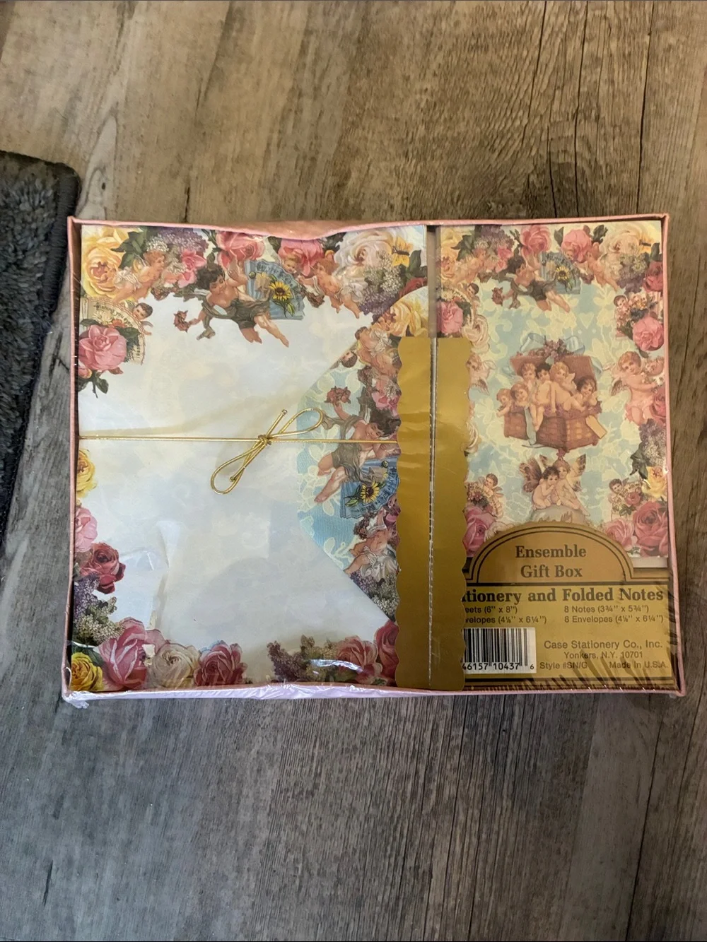 Ensemble Gift Box Stationery Set - Pink Floral with Gold Accents